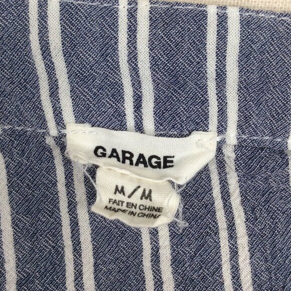 Garage Cami Crop Tank Top Womens Size Medium Striped Button Down Skater Beach - Picture 6 of 6